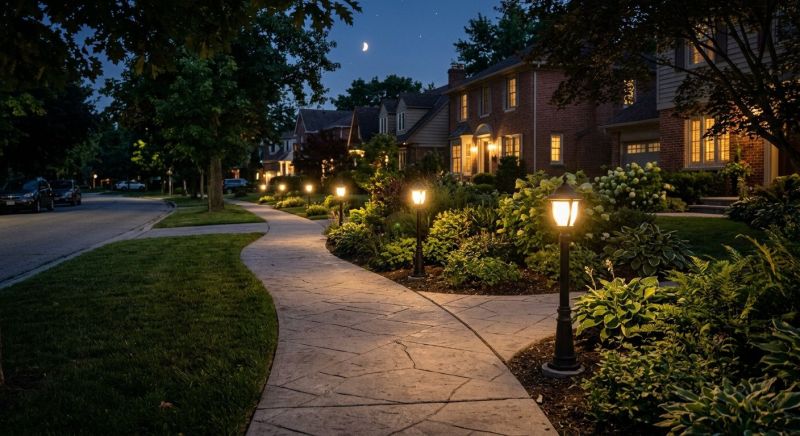 Sidewalk Lighting Installation in Olathe, KS