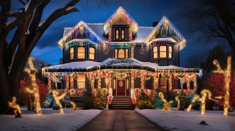 Holiday Lights Hanging in Overland Park, KS