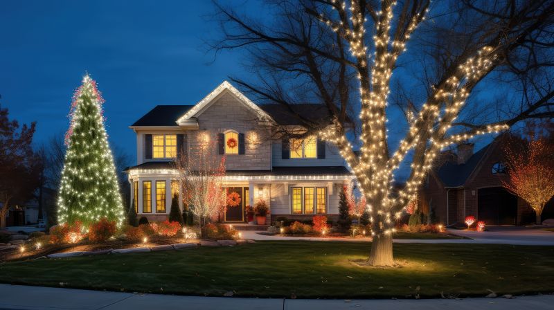 Holiday Lights Hanging in Olathe, KS