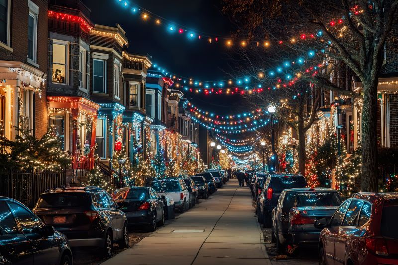 Holiday Lights Hanging in Kansas City, KS