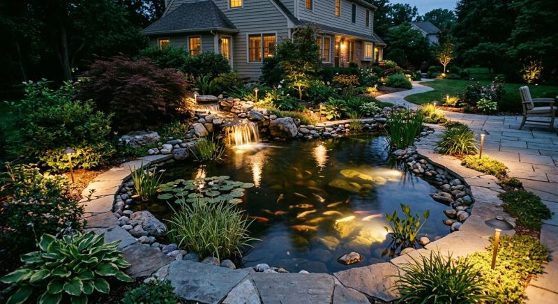 Pond Lighting Installation in Orem, UT
