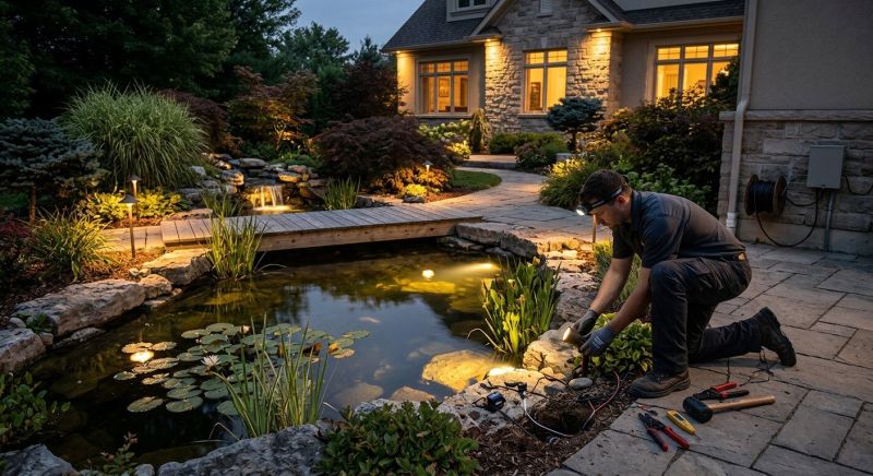 Pond Lighting Installation in Kansas City, KS